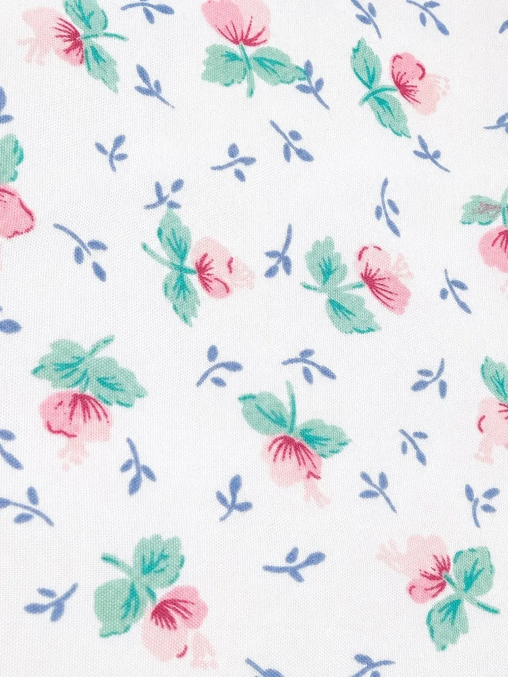 Cottage Floral Shower Curtain Dusty Rose Country Blue Vintage 80s 90s